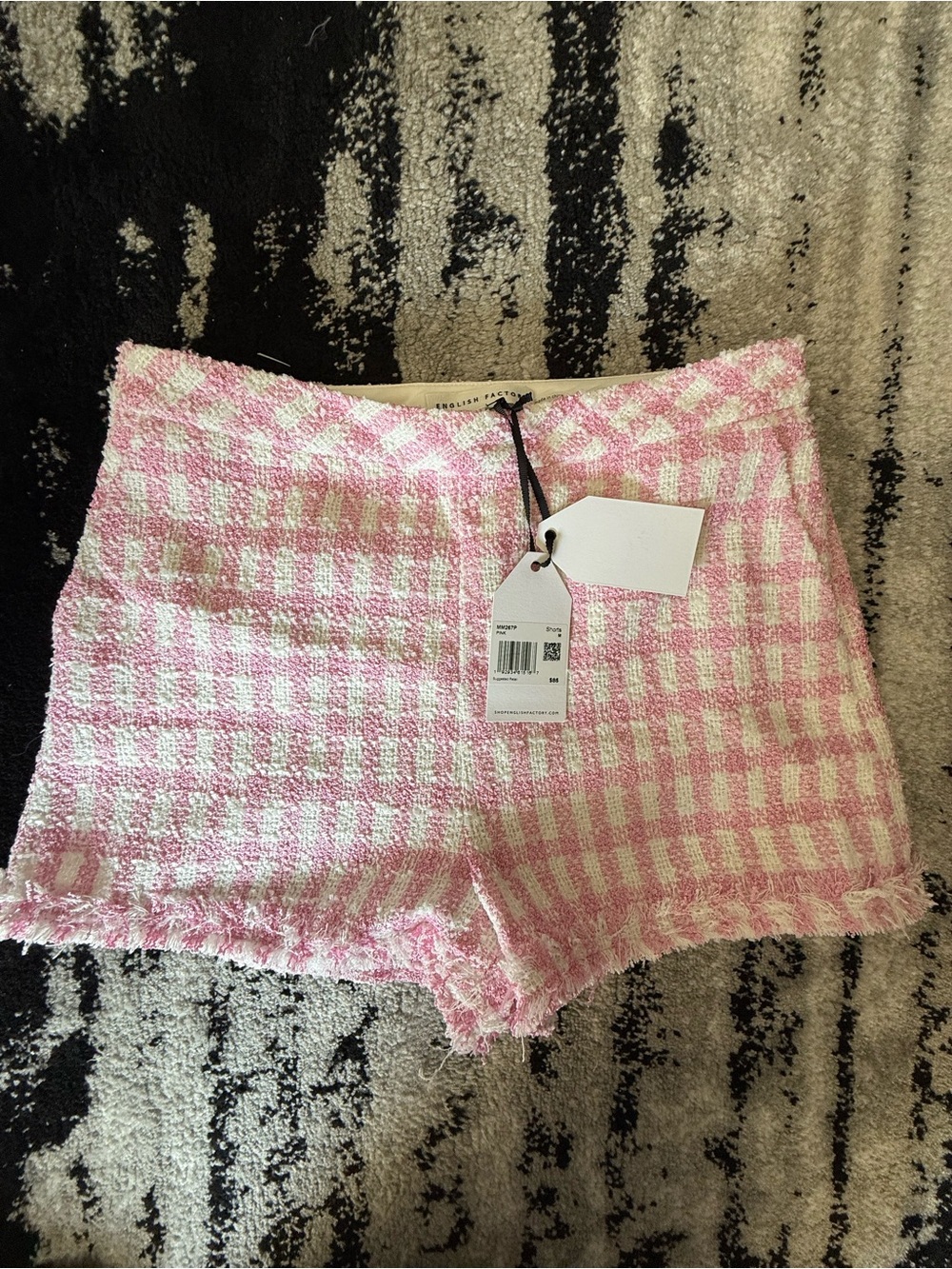 NWT English Factory Tweed Pink/White Shorts Size M